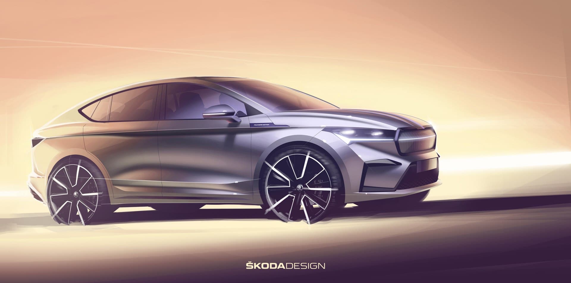 Design sketches offer a first glimpse of the new ŠKODA ENYAQ COUPÉ iV