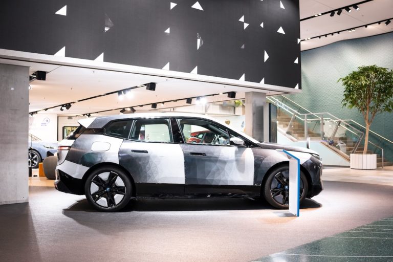 The BMW iX Flow featuring E Ink at BMW Welt.