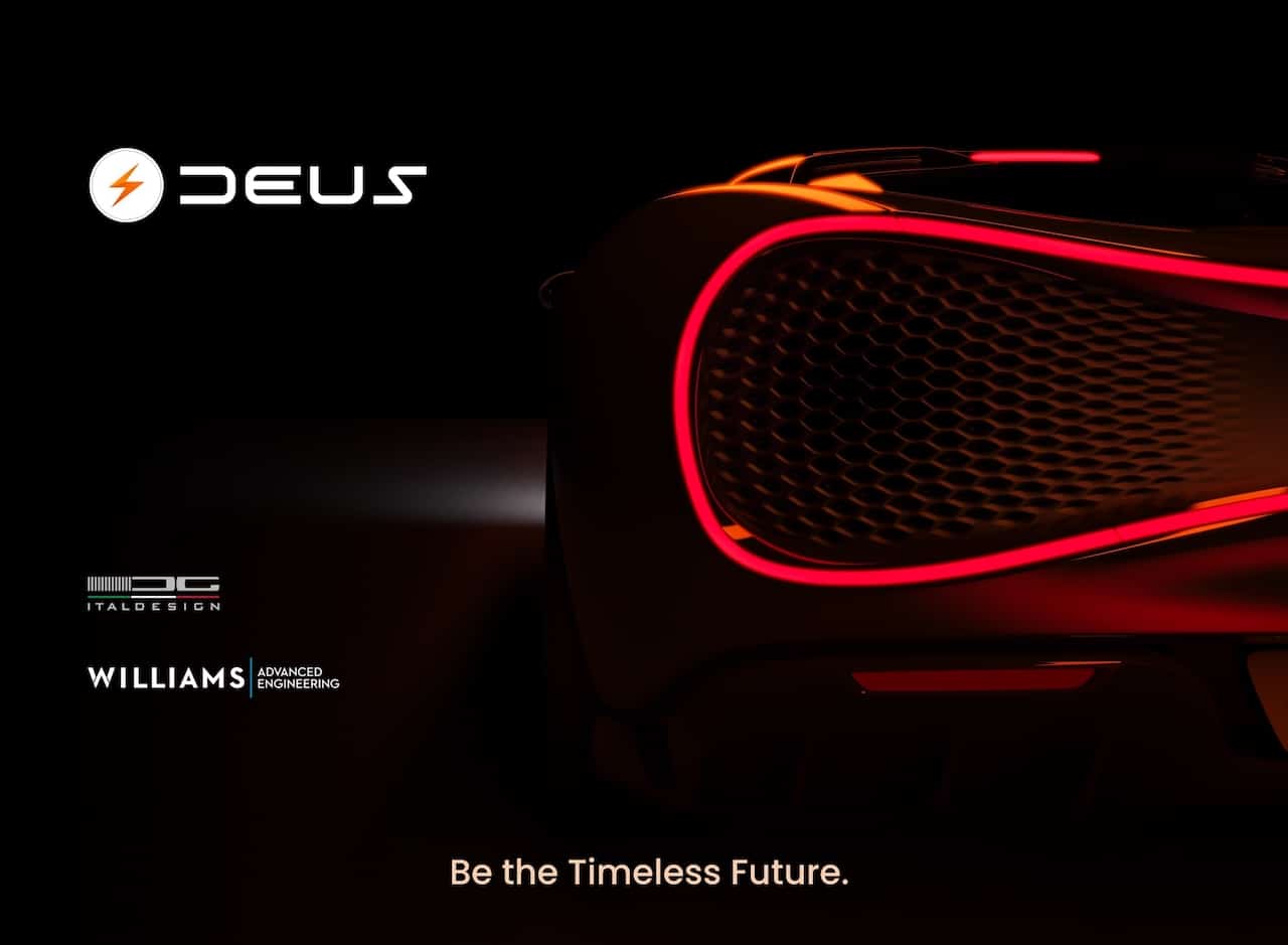 The DEUS lightning bolt aligns with the company’s focus on 100-percent electric propulsion technology