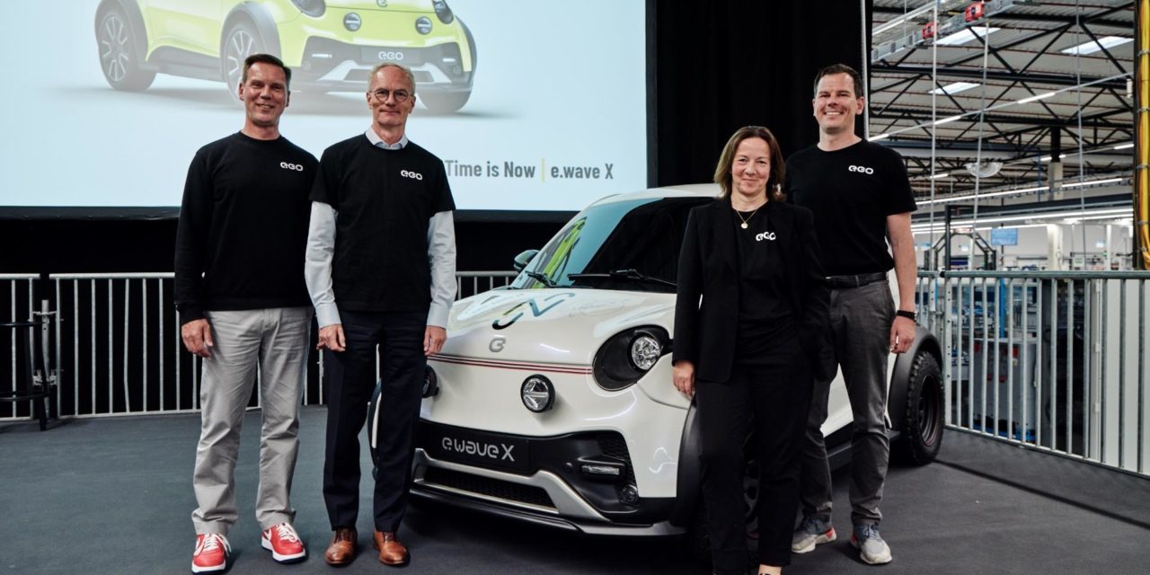 e.GO Mobile celebrates the launch of the e.wave X at the Micro Factory in Aachen, Germany