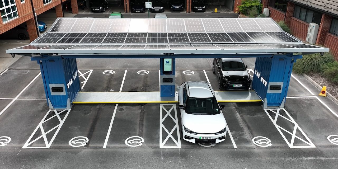 First pop-up, mini solar car park from 3ti provides EV drivers with 20,000 miles of charge