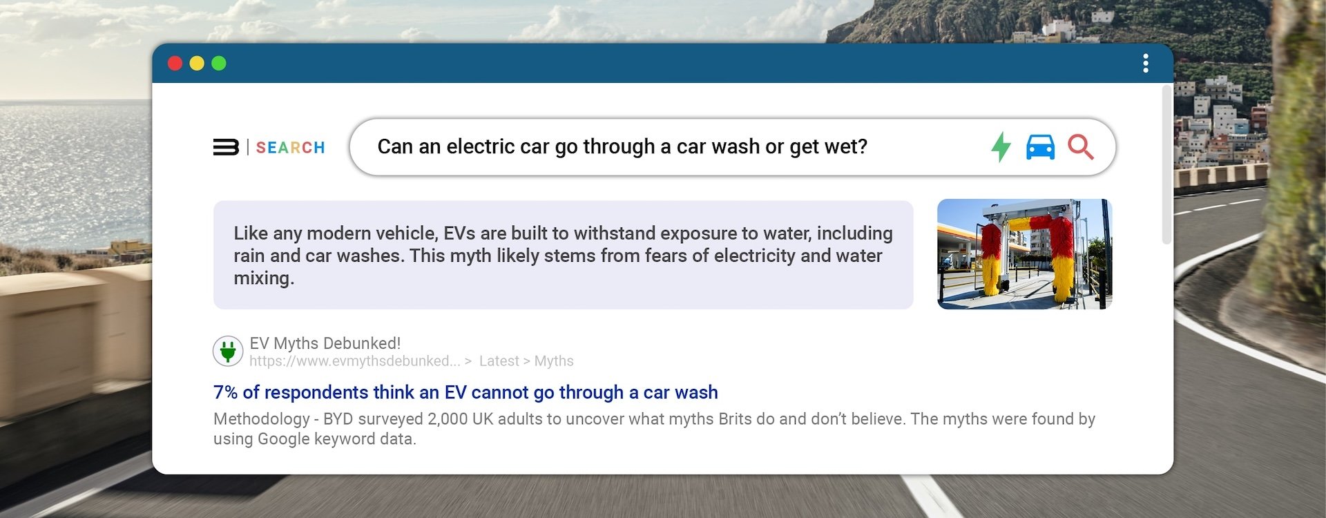 Myth 7: EVs cannot go through a car wash or get wet