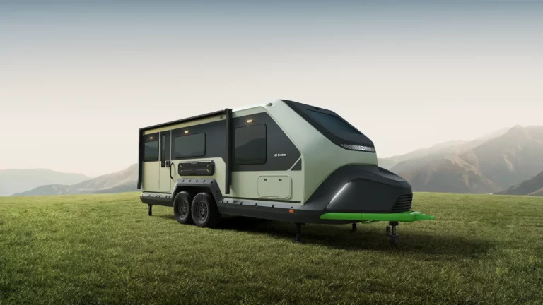 Evotrex PG5 RV Trailer Offers V2V EV Charging