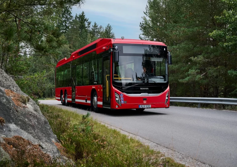 Scania Fencer f1 battery-electric bus on Scania's BEV platform for sustainable public transport in Sweden