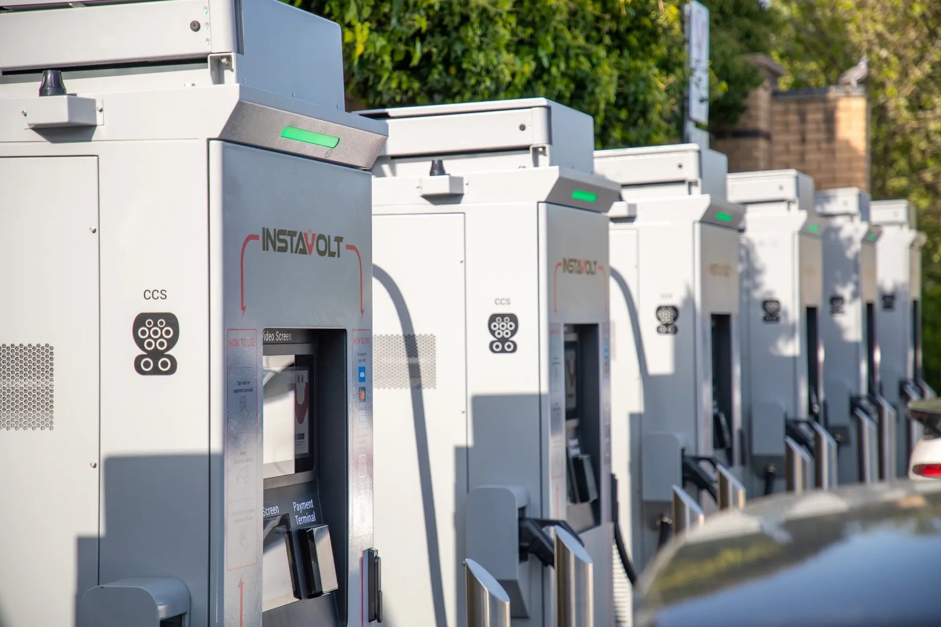 InstaVolt ultra-rapid EV charging station, part of the UK network that has passed 1,000 sites after the GeniePoint acquisition.