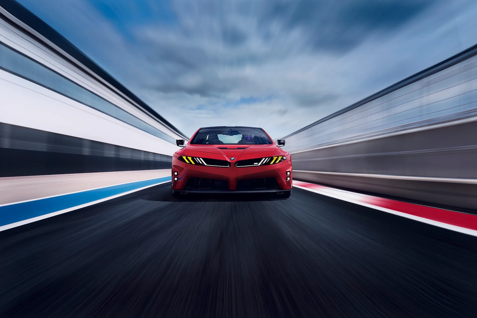 BMW M Concept Neue Klasse all-electric high-performance concept in Monza Red at its 24 Hours of Le Mans world premiere
