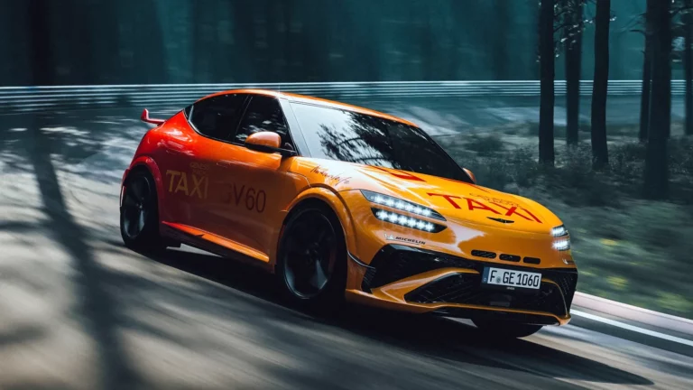 Genesis GV60 Magma electric performance SUV on the Nürburgring Nordschleife circuit