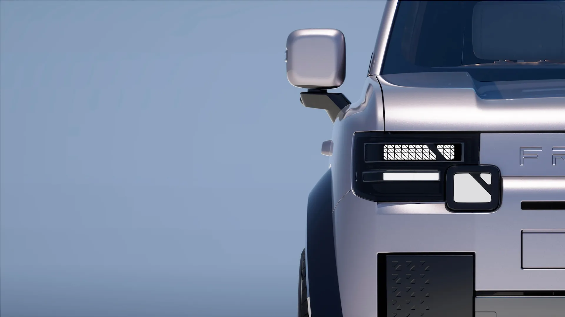 FREELANDER 8 exterior design front fascia with interlocking headlights and debossed badging