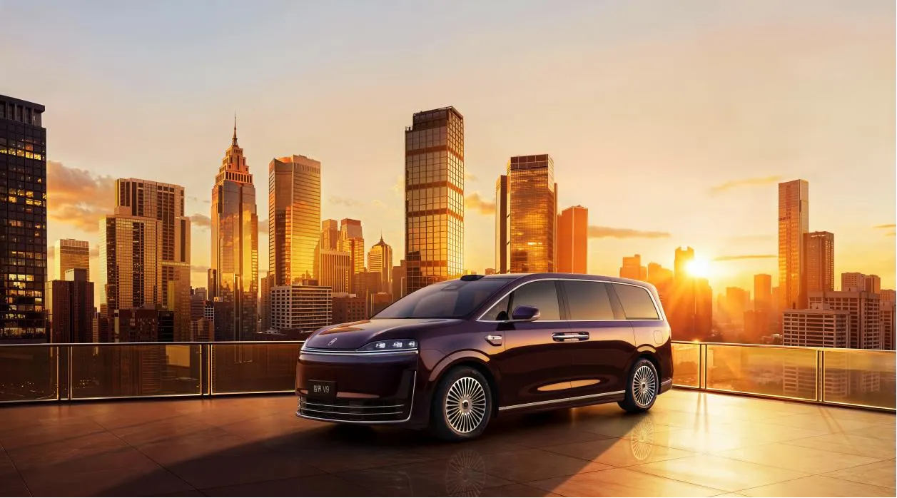 LUXEED V9 flagship MPV exterior showing the Star Cluster Grille
