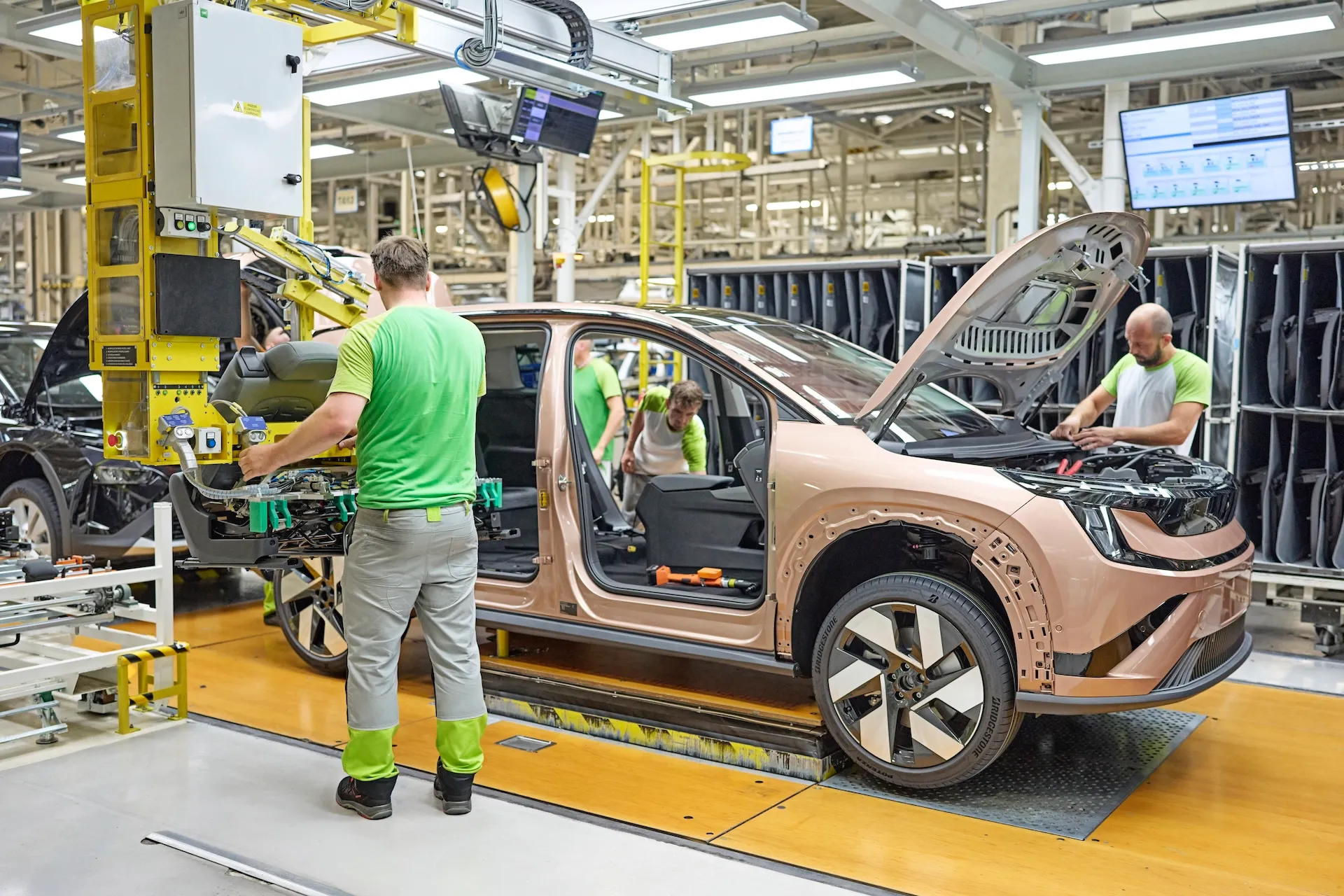 Škoda Peaq electric SUV on the production line at the Mladá Boleslav plant during the start of series production