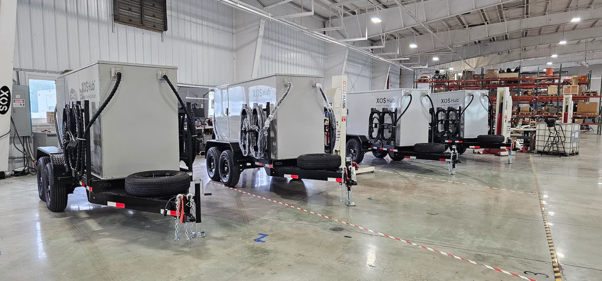 Xos Hub mobile battery energy storage trailer, the platform behind the Xos Air Force contract for deployable military charging