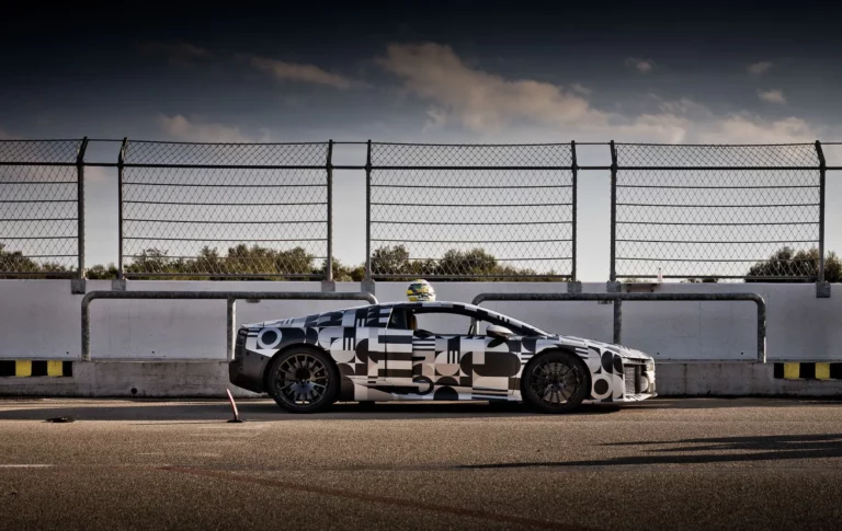 Audi Nuvolari near-production prototype during high-speed development testing at Nardò