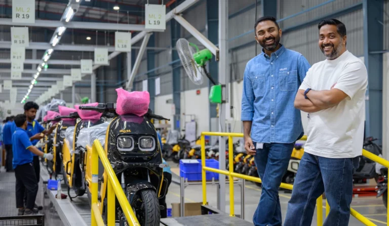 River Mobility co-founders Aravind Mani and Vipin George following the company's $120 million Series C funding round