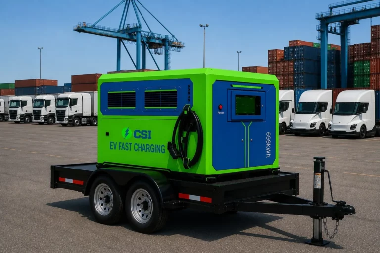 CSI 699 kWh Mobile BESS with integrated Megawatt Charging System for bidirectional megawatt charging