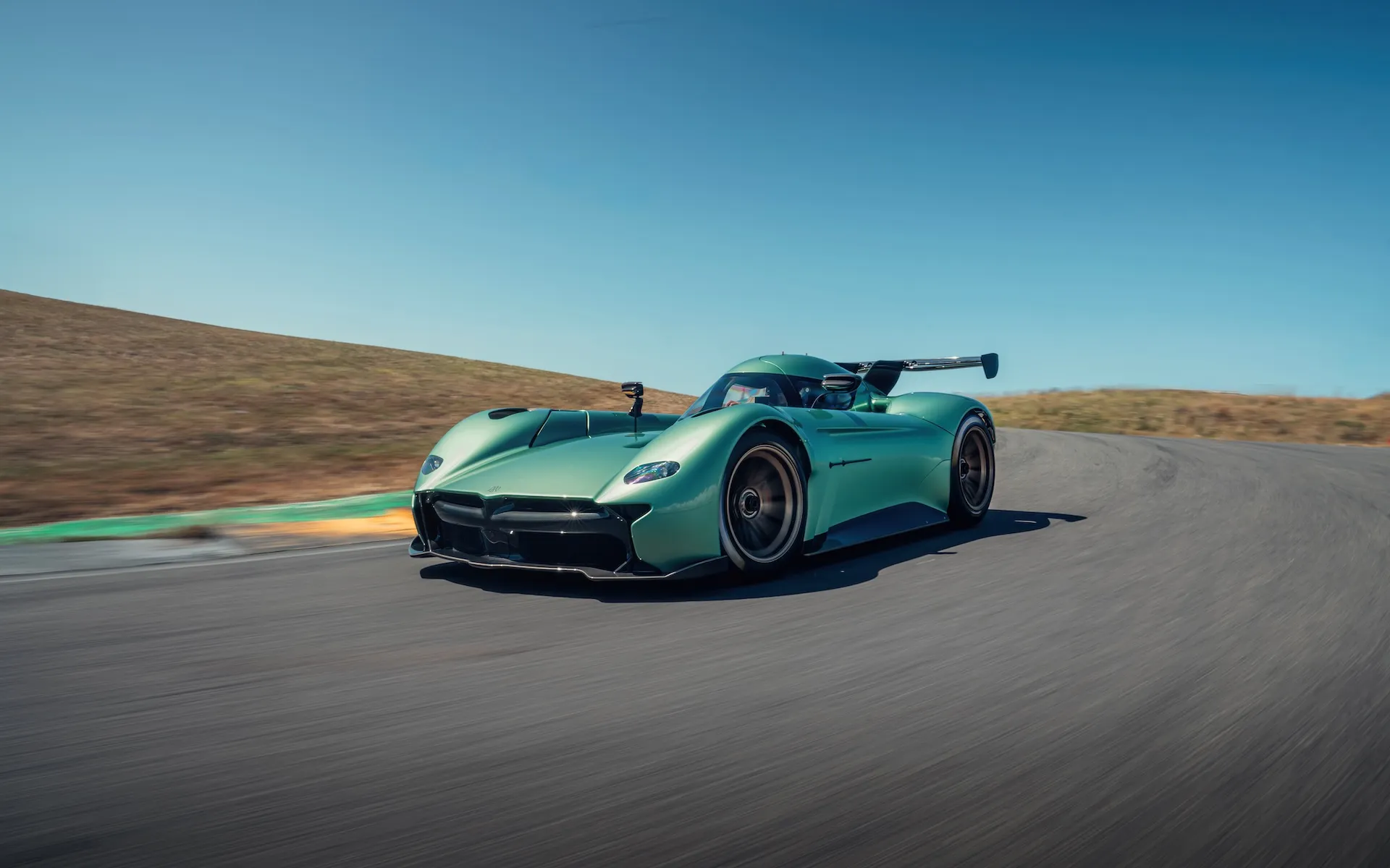 McMurtry Spéirling PURE electric hyper track car in production form ahead of its public debut at The Quail during Monterey Car Week
