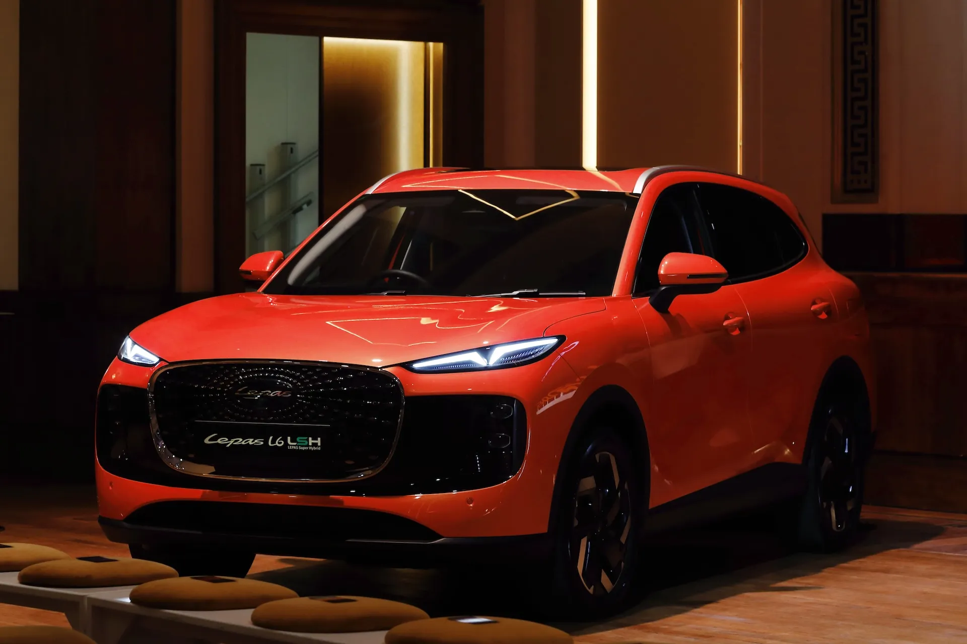 LEPAS L6 EV displayed in full UK specification at the LEPAS UK launch event in London's King's Cross