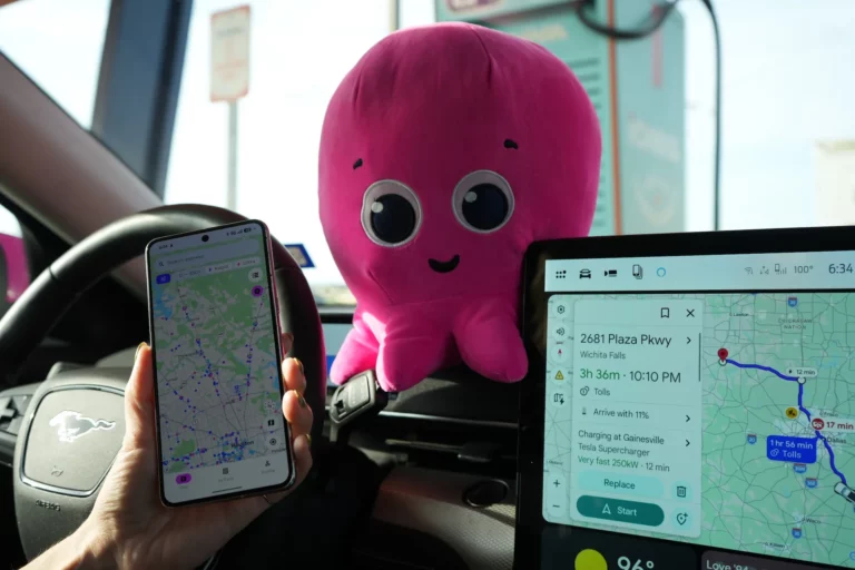 Octopus Charge EV charging app displaying public charging station map for North American drivers