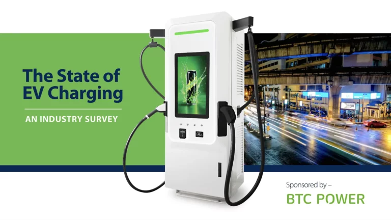 Cover of the BTC POWER 2026 State of EV Charging survey report on commercial EV charging infrastructure