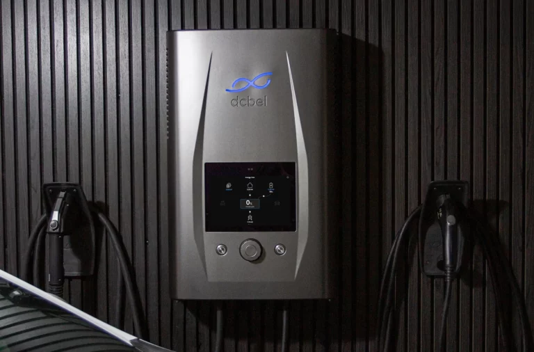dcbel Ara Home Energy Station installed at a Massachusetts home under the MassCEC V2X pilot program