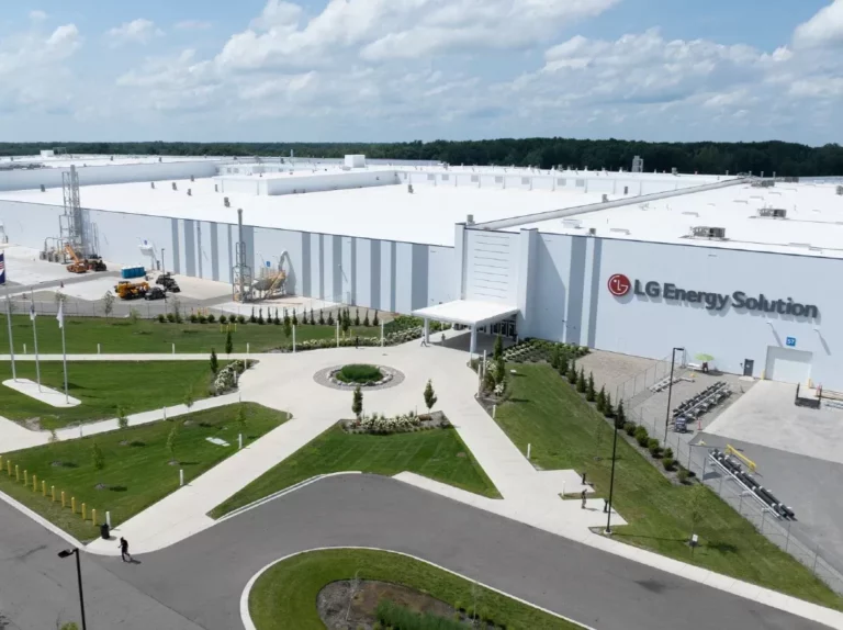 LG Energy Solution Lansing battery plant in Michigan, where production of LFP and NMC battery cells has begun