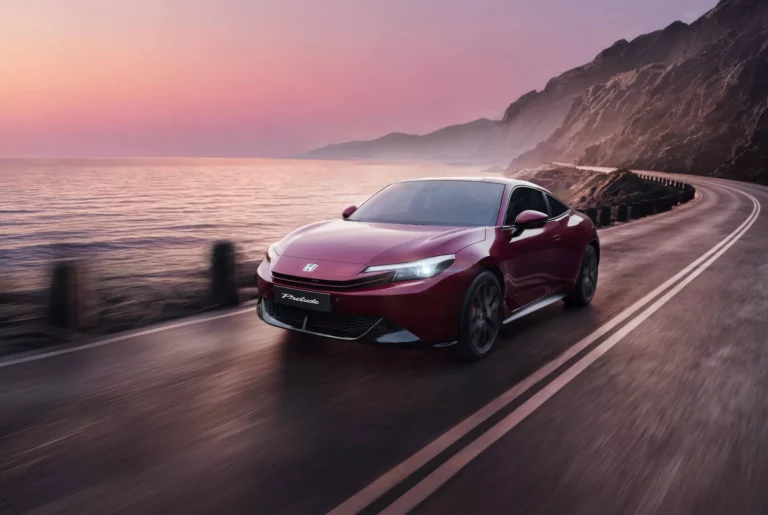 Honda Prelude Limited Edition in Premium Crystal Garnet Metallic paint with red Brembo brake calipers and 19-inch black cut alloy wheels