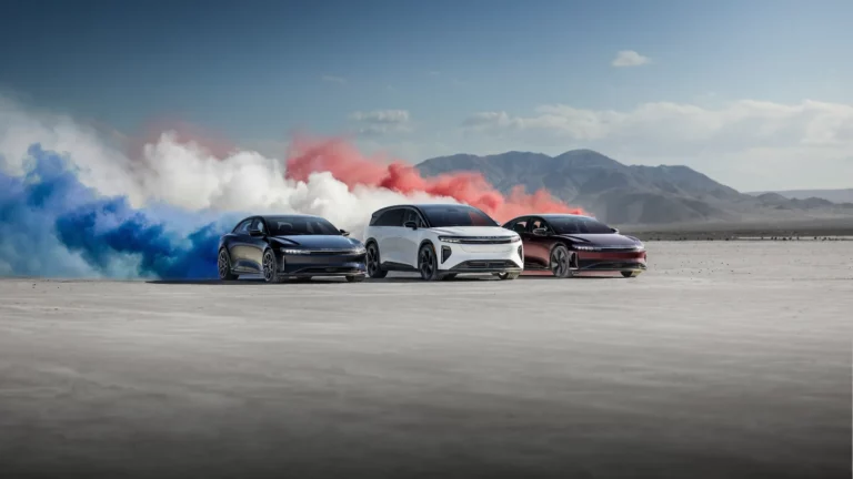 Lucid Air sedan and Lucid Gravity SUV for the Lucid France launch with Emil Frey France