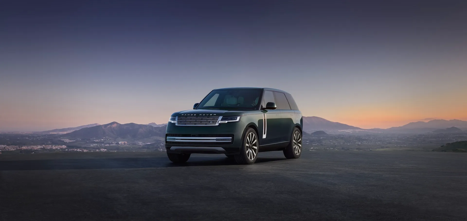 Range Rover Electric SUV front three-quarter view, JLR's first all-electric Range Rover built at Solihull