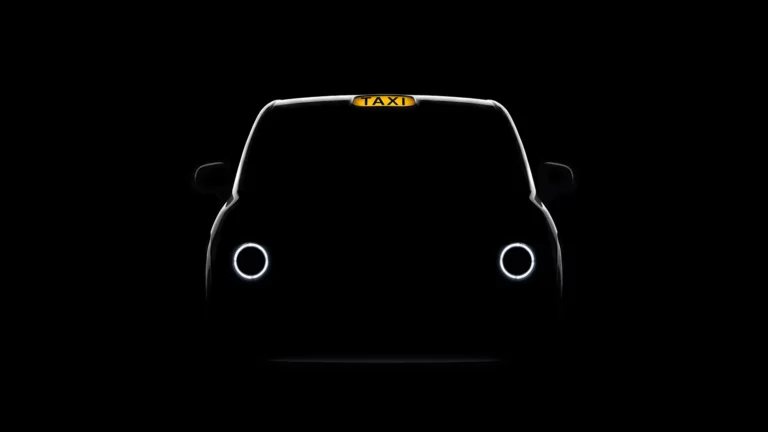 Design sketch of the LEVC next-generation black cab, successor to the TX electric London taxi, launching in 2027