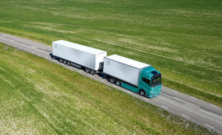 Volvo FH Electric rigid truck with extended range, an 80-tonne electric truck and trailer combination