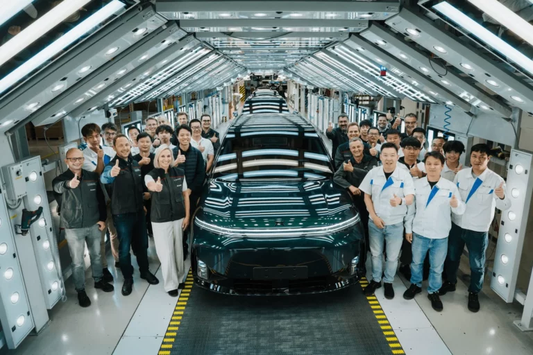 XPENG G9L flagship SUV at Magna's Graz, Austria, facility following its first European production trial