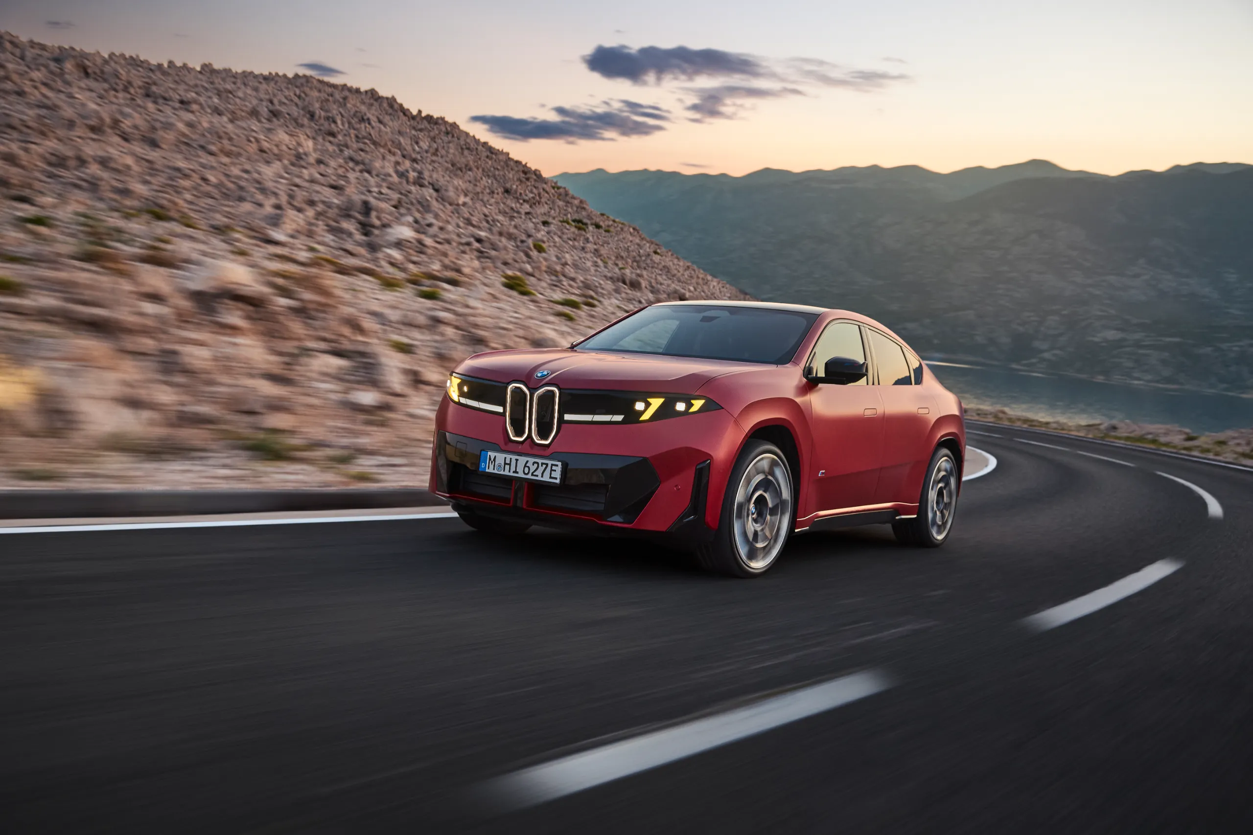 The new BMW iX4 electric SUV coupe, the latest Neue Klasse model, shown in a BMW highlight image